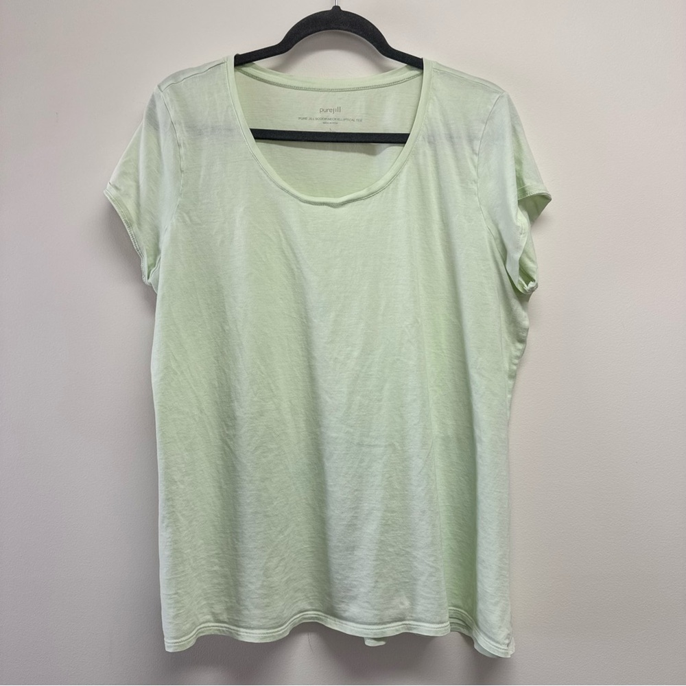 Women's Light Green Scoop Neck Short Sleeve Tee
